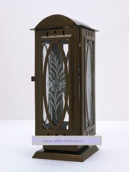 Obrázek Svítilna na postavení výstřih ovál oblá střecha - malá - staroměď