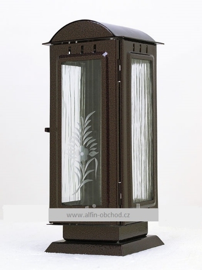 Obrázek Svítilna na postavení oblá střecha - malá - staroměď