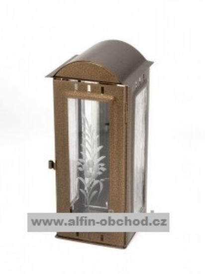 Obrázek Svítilna na pomník závěsná velká oblá střecha - starozlato