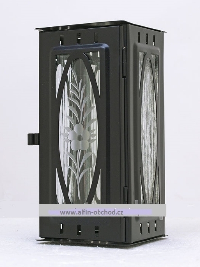 Obrázek Svítilna na pomník závěsná velká výstřih ovál - černá