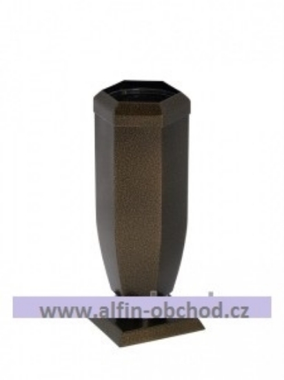 Obrázek Váza na postavení  zaoblená s víčkem starozlato