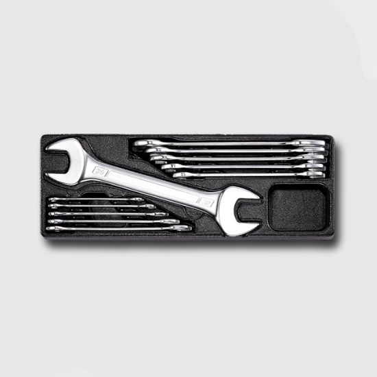 Obrázek Sada plochých klíčů oboustranných 11 dílů - matných, plastové plato A