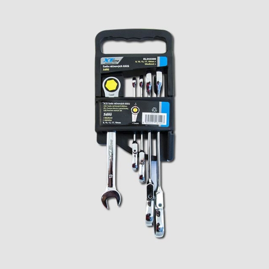 Obrázek Sada ráčnových klíčů kloubových 8-19mm 72 zubů 5 dílů
